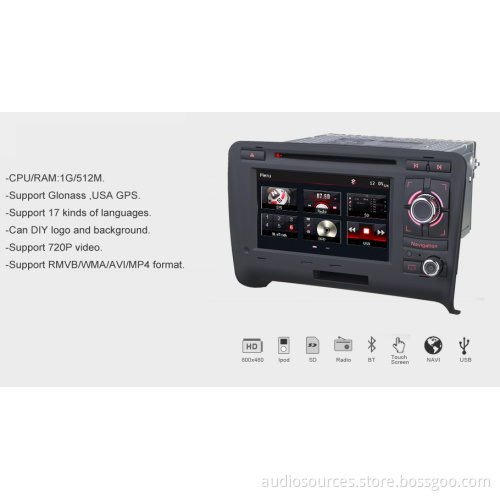 High Qunlity Car DVD Navigation for Audi Tt (2002-2010) with 3G /DVBT/Tmc/6CD/iPhone/iPod/HTC/Radio/RDS Function (AS-8605S)